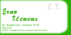 erno klemens business card