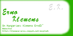 erno klemens business card